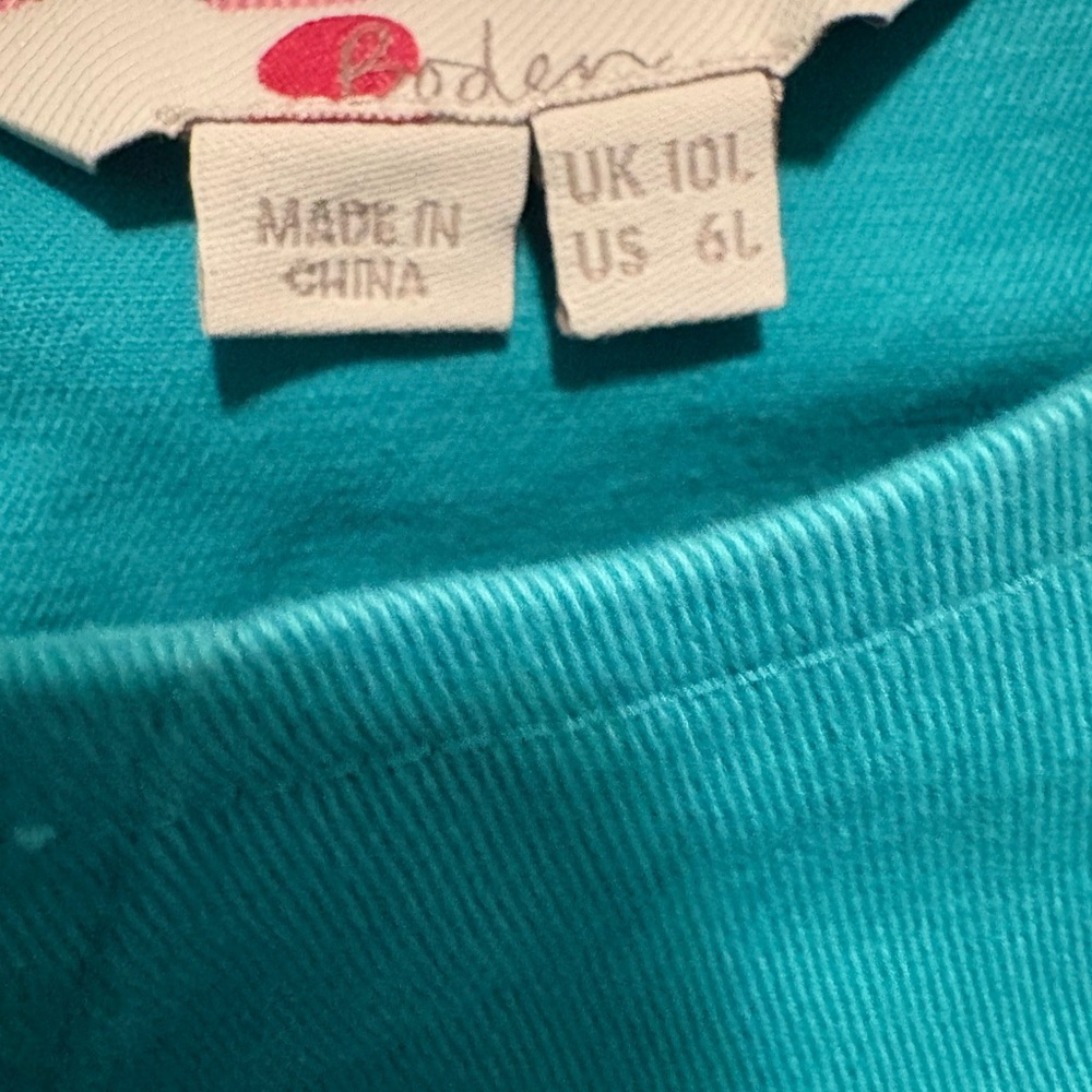 Boden Helena Sleeveless Chino Dress in Turquoise Size US 6L (longer length) - Picture 3 of 7